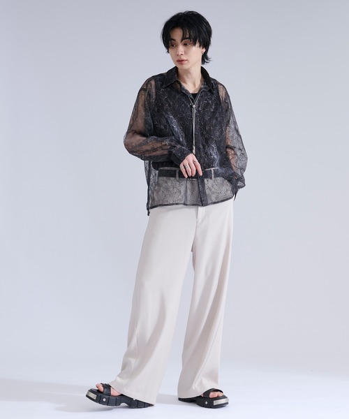 Ellno Loset(エルノロゼット)の「グラデーションプリントレースシャツ(シャツ/ブラウス・メンズ・パープル/ブラック/ブルー・LARGE/SMALL/MEDIUM)」の9枚目の写真