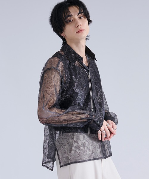 Ellno Loset(エルノロゼット)の「グラデーションプリントレースシャツ(シャツ/ブラウス・メンズ・パープル/ブラック/ブルー・LARGE/SMALL/MEDIUM)」の5枚目の写真