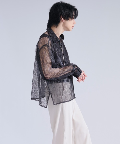 Ellno Loset(エルノロゼット)の「グラデーションプリントレースシャツ(シャツ/ブラウス・メンズ・パープル/ブラック/ブルー・LARGE/SMALL/MEDIUM)」の7枚目の写真
