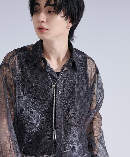 Ellno Loset(エルノロゼット)の「グラデーションプリントレースシャツ(シャツ/ブラウス・メンズ・パープル/ブラック/ブルー・LARGE/SMALL/MEDIUM)」の6枚目の写真