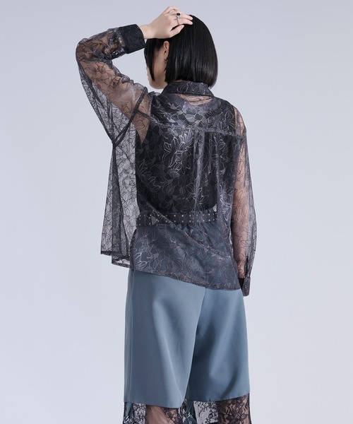 Ellno Loset(エルノロゼット)の「グラデーションプリントレースシャツ(シャツ/ブラウス・メンズ・パープル/ブラック/ブルー・LARGE/SMALL/MEDIUM)」の18枚目の写真