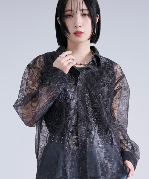 Ellno Loset(エルノロゼット)の「グラデーションプリントレースシャツ(シャツ/ブラウス・メンズ・パープル/ブラック/ブルー・LARGE/SMALL/MEDIUM)」の12枚目の写真