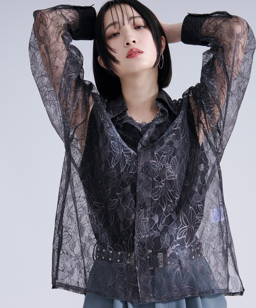 Ellno Loset(エルノロゼット)の「グラデーションプリントレースシャツ(シャツ/ブラウス・メンズ・パープル/ブラック/ブルー・LARGE/SMALL/MEDIUM)」の14枚目の写真