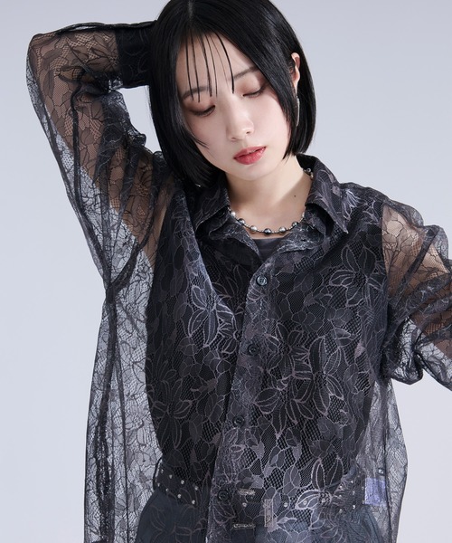Ellno Loset(エルノロゼット)の「グラデーションプリントレースシャツ(シャツ/ブラウス・メンズ・パープル/ブラック/ブルー・LARGE/SMALL/MEDIUM)」の10枚目の写真