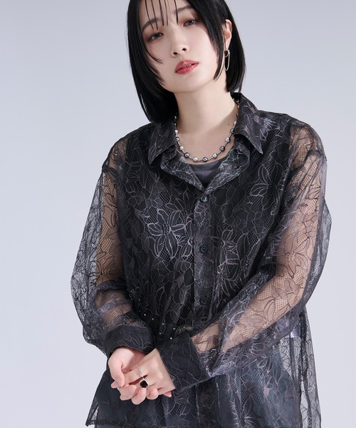 Ellno Loset(エルノロゼット)の「グラデーションプリントレースシャツ(シャツ/ブラウス・メンズ・パープル/ブラック/ブルー・LARGE/SMALL/MEDIUM)」の13枚目の写真
