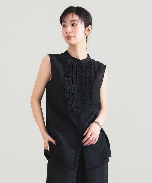 Demi-Luxe BEAMS(デミルクス ビームス)の「レーヨンリネン フリルヨーク ブラウス(シャツ/ブラウス・レディース・ブラック/イエロー系その他2/ベージュ・36/38)」の5枚目の写真