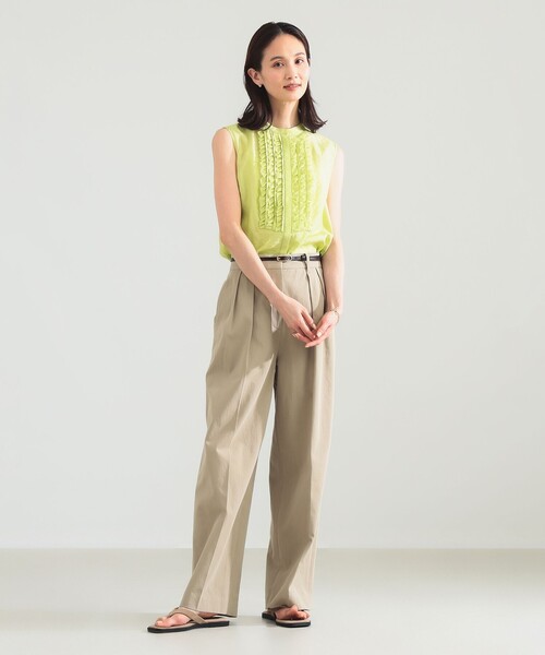 Demi-Luxe BEAMS(デミルクス ビームス)の「レーヨンリネン フリルヨーク ブラウス(シャツ/ブラウス・レディース・ブラック/イエロー系その他2/ベージュ・36/38)」の14枚目の写真
