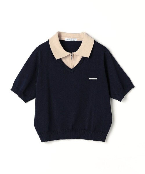 NICOLE CLUB(ニコル クラブ)の「レイヤードカラージップポロシャツ(ニット/セーター・レディース・その他2/ネイビー/ボルドー・FREE)」の16枚目の写真