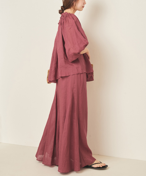 plage(プラージュ)の「RAMY LINEN TACK スカート(スカート・レディース・ボルドー/ブラウン・38/36)」の14枚目の写真