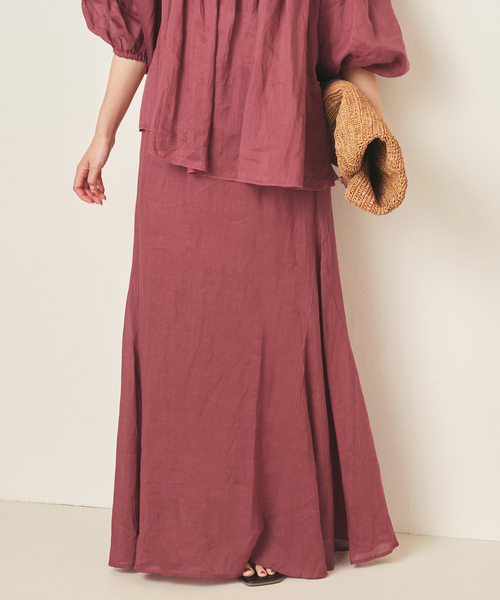 plage(プラージュ)の「RAMY LINEN TACK スカート(スカート・レディース・ボルドー/ブラウン・38/36)」の15枚目の写真
