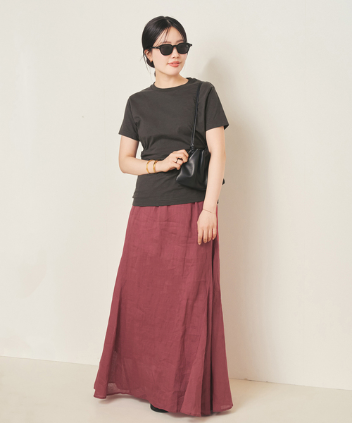 plage(プラージュ)の「RAMY LINEN TACK スカート(スカート・レディース・ボルドー/ブラウン・38/36)」の19枚目の写真