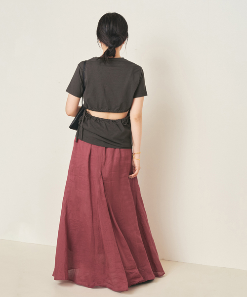 plage(プラージュ)の「RAMY LINEN TACK スカート(スカート・レディース・ボルドー/ブラウン・38/36)」の20枚目の写真