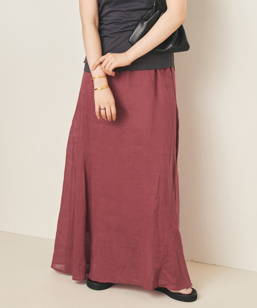 plage(プラージュ)の「RAMY LINEN TACK スカート(スカート・レディース・ボルドー/ブラウン・38/36)」の22枚目の写真