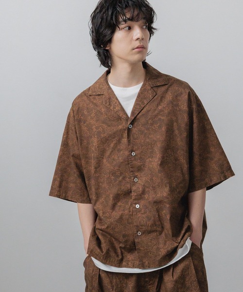 LOWRYS FARM(ローリーズファーム)の「【LFM(U)】ペイズリーOCシャツSS 676303(シャツ/ブラウス・メンズ・ブラウン/チャコールグレー・LARGE/MEDIUM)」の1枚目の写真