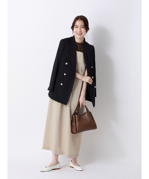 SUIT SQUARE(スーツスクエア)の「クルーネックTシャツ/半袖/ウォッシャブル/接触冷感/レーヨンストレッチポンチ/BIYORI UP(Tシャツ/カットソー・レディース・ブラック/サックスブルー/オフホワイト/グレー/ブラウン・FREE)」の15枚目の写真