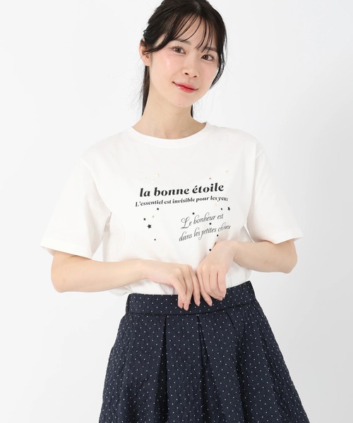 STRAWBERRY-FIELDS(ストロベリーフィールズ)の「スワイ天竺_箔レタープリントTシャツ(Tシャツ/カットソー・レディース・オフホワイト・2)」の10枚目の写真