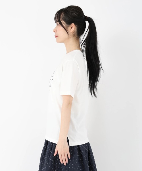 STRAWBERRY-FIELDS(ストロベリーフィールズ)の「スワイ天竺_箔レタープリントTシャツ(Tシャツ/カットソー・レディース・オフホワイト・2)」の9枚目の写真