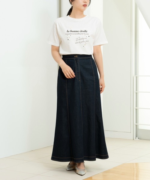STRAWBERRY-FIELDS(ストロベリーフィールズ)の「スワイ天竺_箔レタープリントTシャツ(Tシャツ/カットソー・レディース・オフホワイト・2)」の15枚目の写真
