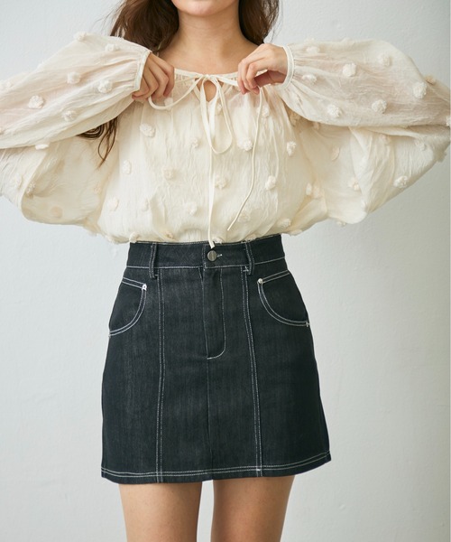 Lunea(ルネア)の「【レースベルト付き】デニムミニスカート(デニムスカート・レディース・ブルー/ブラック・L/M/S)」の19枚目の写真