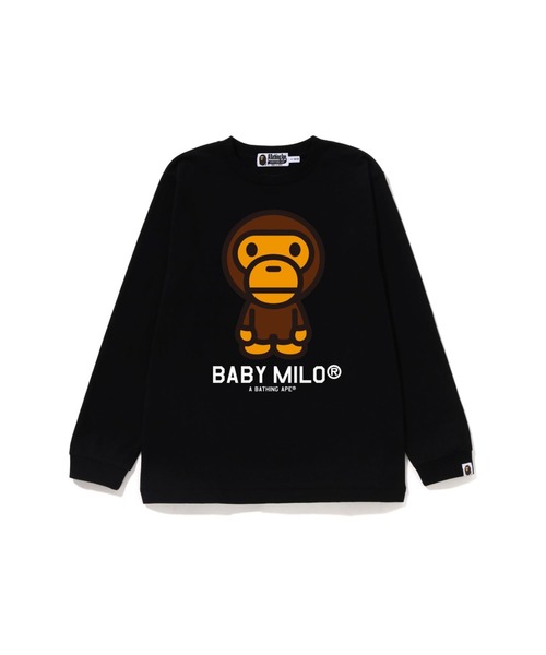 A BATHING APE（アベイシングエイプ）の「BABY MILO LS TEE（Tシャツ/カットソー・キッズ・ブラック/ホワイト・160/150）」の2枚目の写真