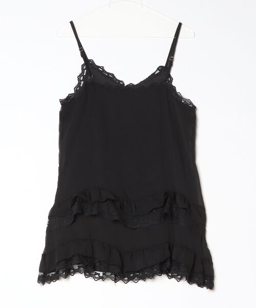 Rohwel（ローウェル）の「Tiered Lace Camisole Dress / ティアードレースキャミソールドレス（キャミソール・レディース・ブラック/ホワイト・FREE）」の6枚目の写真