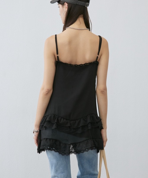 Rohwel（ローウェル）の「Tiered Lace Camisole Dress / ティアードレースキャミソールドレス（キャミソール・レディース・ブラック/ホワイト・FREE）」の19枚目の写真