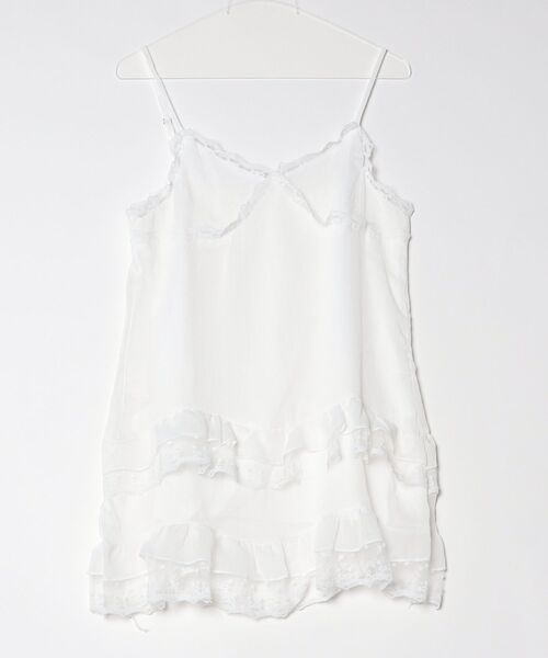 Rohwel（ローウェル）の「Tiered Lace Camisole Dress / ティアードレースキャミソールドレス（キャミソール・レディース・ブラック/ホワイト・FREE）」の5枚目の写真