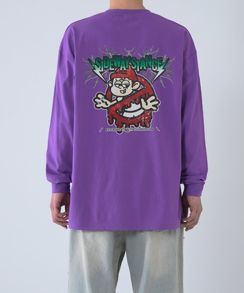 SIDEWAY STANCE(サイドウェイスタンス)の「【SIDEWAY STANCE】サンダーノーウェイ長袖Tシャツ SIDE23-194(Tシャツ/カットソー・メンズ・ホワイト/カーキ/ブラック/オートミール/ダークブルー/パープル・X-LARGE/LARGE/SMALL/MEDIUM)」の6枚目の写真