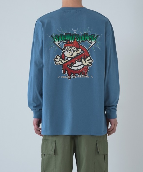 SIDEWAY STANCE(サイドウェイスタンス)の「【SIDEWAY STANCE】サンダーノーウェイ長袖Tシャツ SIDE23-194(Tシャツ/カットソー・メンズ・ホワイト/カーキ/ブラック/オートミール/ダークブルー/パープル・X-LARGE/LARGE/SMALL/MEDIUM)」の5枚目の写真