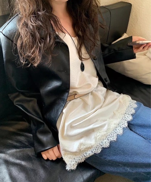 LADY LIKE(レディライク)の「レースヘム切替えキャミチュニック(キャミソール・レディース・アイボリー・M)」の14枚目の写真