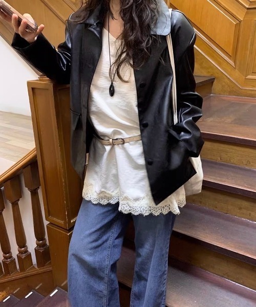 LADY LIKE(レディライク)の「レースヘム切替えキャミチュニック(キャミソール・レディース・アイボリー・M)」の16枚目の写真