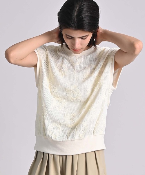 RAW FUDGE(ローファッジ)の「チュール刺繍メッシュプルオーバー(その他トップス・レディース・アイボリー/ブラック・M)」の15枚目の写真