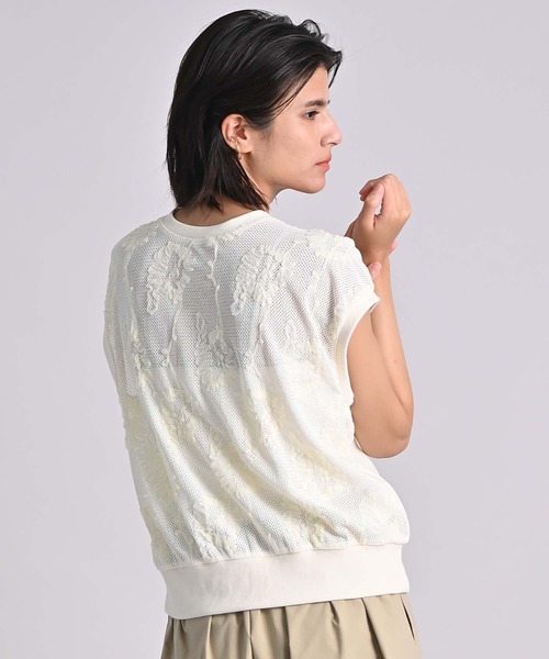 RAW FUDGE(ローファッジ)の「チュール刺繍メッシュプルオーバー(その他トップス・レディース・アイボリー/ブラック・M)」の16枚目の写真