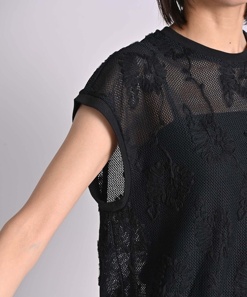 RAW FUDGE(ローファッジ)の「チュール刺繍メッシュプルオーバー(その他トップス・レディース・アイボリー/ブラック・M)」の20枚目の写真
