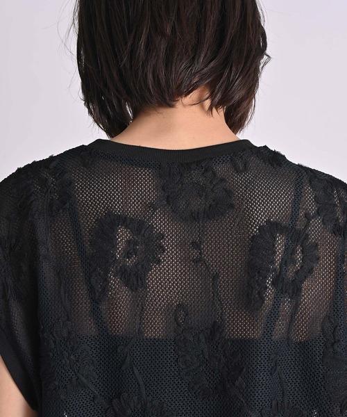 RAW FUDGE(ローファッジ)の「チュール刺繍メッシュプルオーバー(その他トップス・レディース・アイボリー/ブラック・M)」の21枚目の写真