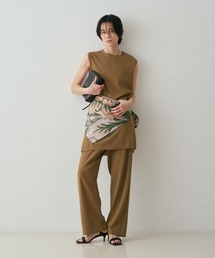 qualite | 【接触冷感・セットアップ対応】レーヨンストレッチニットチュニック 夏服 オフィスカジュアル タンクトップ(ニット/セーター)