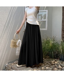 シフォンフレアロングスカート
