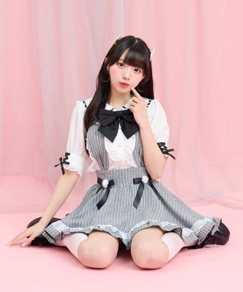 Secret Honey(シークレットハニー)の「ツイードうさみみスカパン(スカート・レディース・ブラック・MEDIUM)」の2枚目の写真