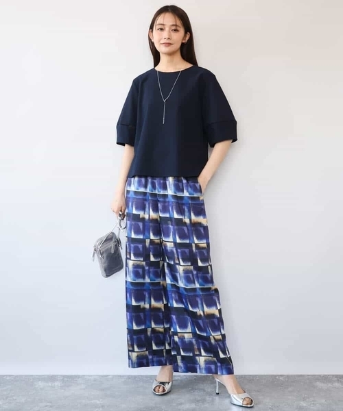 MK MICHEL KLEIN（エムケーミッシェルクラン）の「[撥水/UVカット/洗える]ランタンスリーブブラウス（シャツ/ブラウス・レディース・ネイビー/ブルー・38）」の20枚目の写真