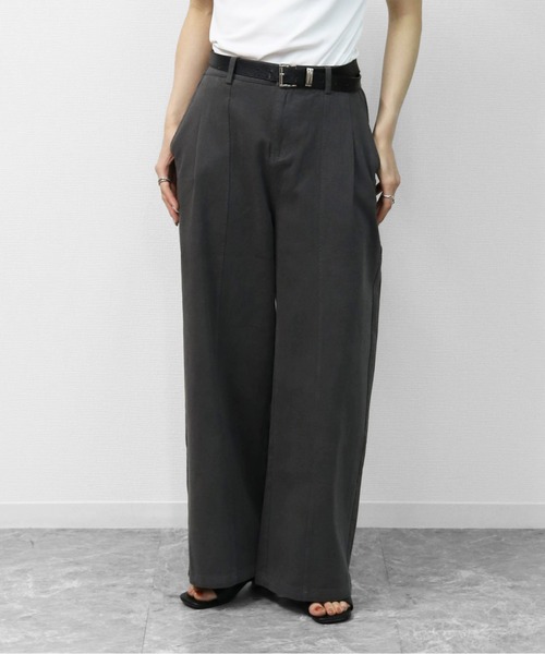 THE CELL.（ザセルドット）の「センターシーム　ワイドストレートデニム　CENTER SEAM WIDE STRAIGHT DENIM（デニムパンツ・レディース・アイボリー/チャコールグレー・FREE）」の21枚目の写真