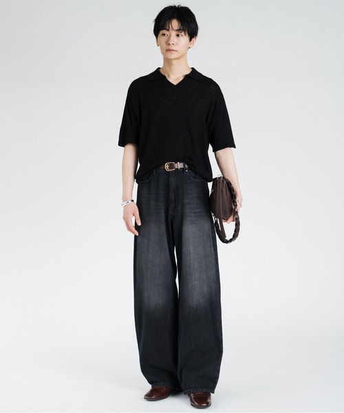 SINSS（シンス）の「Slub skipper HS T-shirt / スラブスキッパーショートスリーブTシャツ（Tシャツ/カットソー・メンズ・チャコール/ブルー/ブラック・X-SMALL/SMALL/MEDIUM/LARGE）」の7枚目の写真