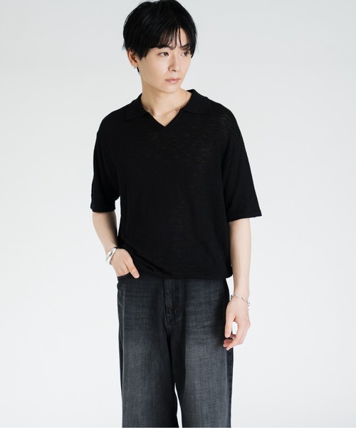 SINSS（シンス）の「Slub skipper HS T-shirt / スラブスキッパーショートスリーブTシャツ（Tシャツ/カットソー・メンズ・チャコール/ブルー/ブラック・X-SMALL/SMALL/MEDIUM/LARGE）」の4枚目の写真