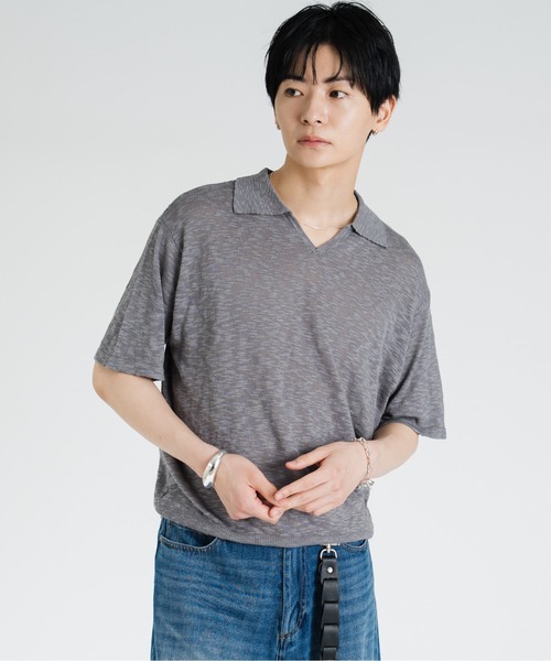 SINSS（シンス）の「Slub skipper HS T-shirt / スラブスキッパーショートスリーブTシャツ（Tシャツ/カットソー・メンズ・チャコール/ブルー/ブラック・X-SMALL/SMALL/MEDIUM/LARGE）」の19枚目の写真