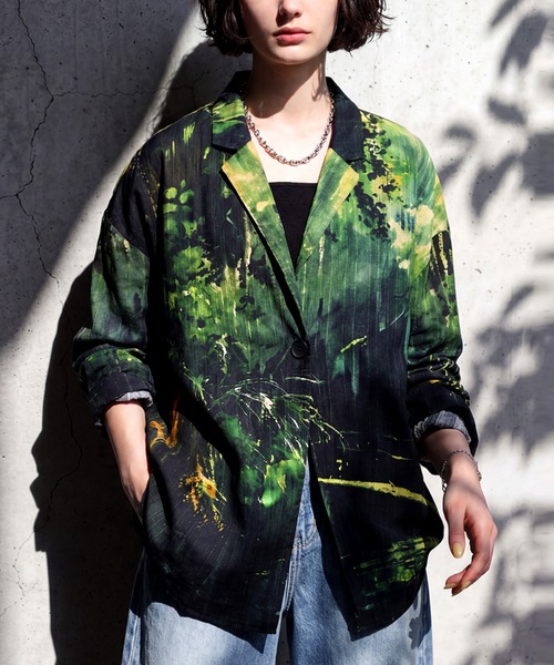 antiqua(アンティカ)の「綿100% 総柄 テーラードジャケット(テーラードジャケット・レディース・その他・ONESIZE)」の1枚目の写真