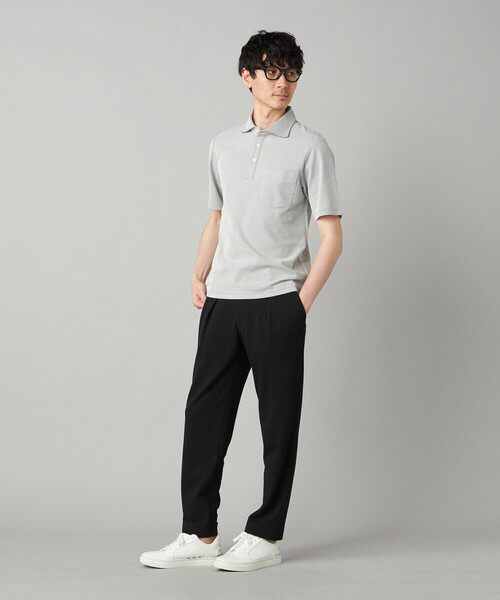 COMME CA MEN（コムサメン）の「【抗菌防臭加工】衿裏チェック使い カッタウェイポロシャツ（ポロシャツ・メンズ・ブルー/ネイビー/ライトグレー/ブラウン・L/M/XL）」の7枚目の写真