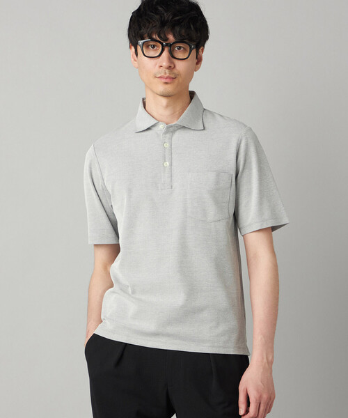 COMME CA MEN（コムサメン）の「【抗菌防臭加工】衿裏チェック使い カッタウェイポロシャツ（ポロシャツ・メンズ・ブルー/ネイビー/ライトグレー/ブラウン・L/M/XL）」の9枚目の写真
