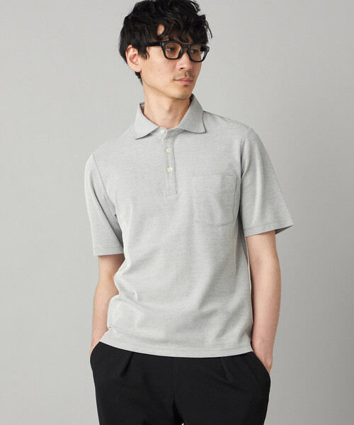 COMME CA MEN（コムサメン）の「【抗菌防臭加工】衿裏チェック使い カッタウェイポロシャツ（ポロシャツ・メンズ・ブルー/ネイビー/ライトグレー/ブラウン・L/M/XL）」の10枚目の写真
