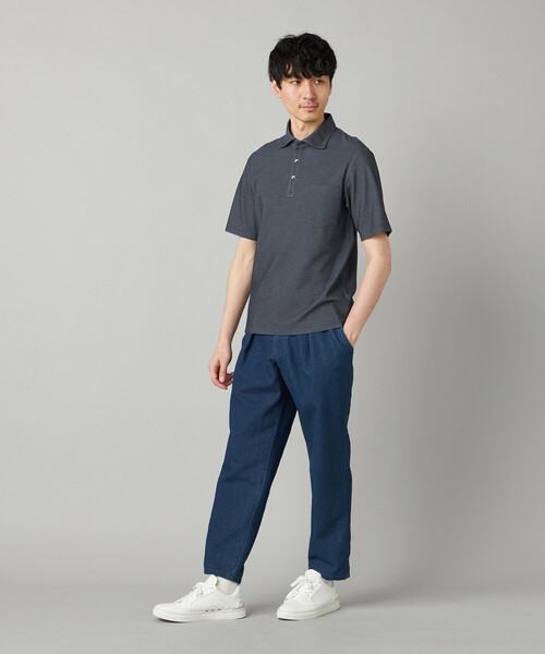 COMME CA MEN（コムサメン）の「【抗菌防臭加工】衿裏チェック使い カッタウェイポロシャツ（ポロシャツ・メンズ・ブルー/ネイビー/ライトグレー/ブラウン・L/M/XL）」の12枚目の写真