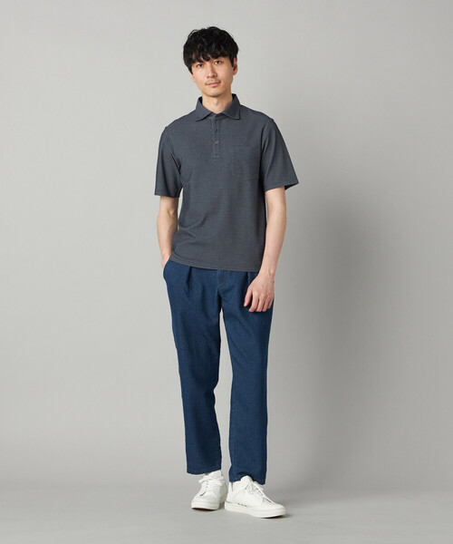 COMME CA MEN（コムサメン）の「【抗菌防臭加工】衿裏チェック使い カッタウェイポロシャツ（ポロシャツ・メンズ・ブルー/ネイビー/ライトグレー/ブラウン・L/M/XL）」の13枚目の写真