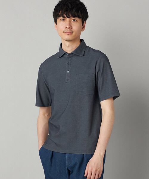 COMME CA MEN（コムサメン）の「【抗菌防臭加工】衿裏チェック使い カッタウェイポロシャツ（ポロシャツ・メンズ・ブルー/ネイビー/ライトグレー/ブラウン・L/M/XL）」の15枚目の写真